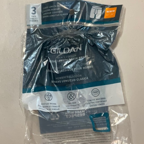 Gildan Boxer Briefs 3 Pack M 32”-34” Navy Dark Gray Light Gray New Regular Leg - Picture 6 of 7